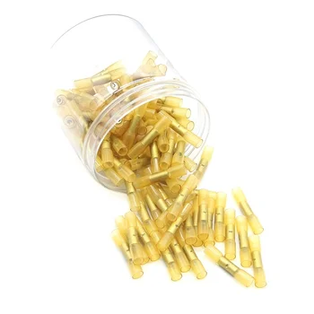 

100PCS Heat Shrink Electrial Cable Wire Splice Connectors Waterproof Insulated Crimp Terminals 22-10AWG Kit Yellow