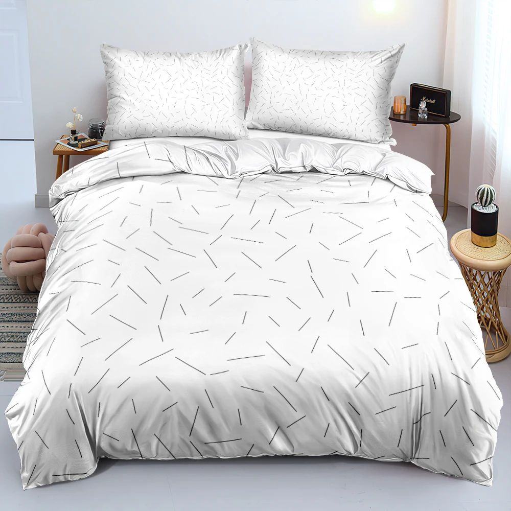 

Simple Geometry Black Line Duvet Cover Set Comforter/Quilt Cover Set Twin Queen King Size 140x210cm Bed Linen Fashion Decoration