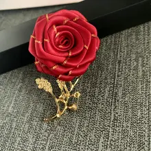 Мужской женский нагрудный галстук магнит на булавке брошь свадебный костюм вечерние пальто куртка золотой сплав броши в форме цветка розы со стразами для корсажа