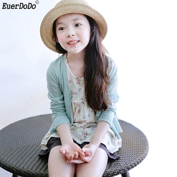 

Children's Sweater For Girl Aummer Autumn Thin Cardigan For Girls Sweaters Kids Girls Cardigan Cotton Candy Color