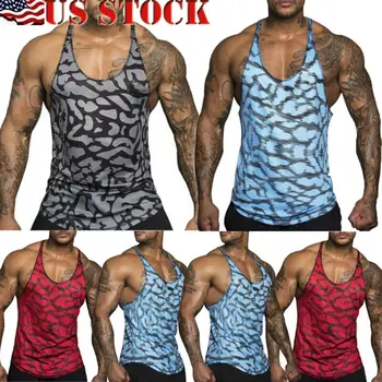 

2019 Newest Fashion Gym Men Bodybuilding Tank Top Muscle Stringer Athletic Fittness Shirt Clothes