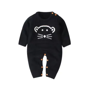 

Baby Clothes Rompers Autumn Boys Long Sleeve Knitted Cartoon Print Rompers Kids Boys Jumpsuit