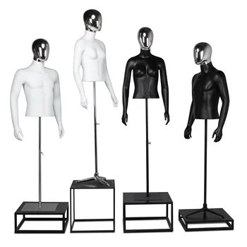 

Upper Body Mannequin Female Torso Male Model Black and White Color On Sale