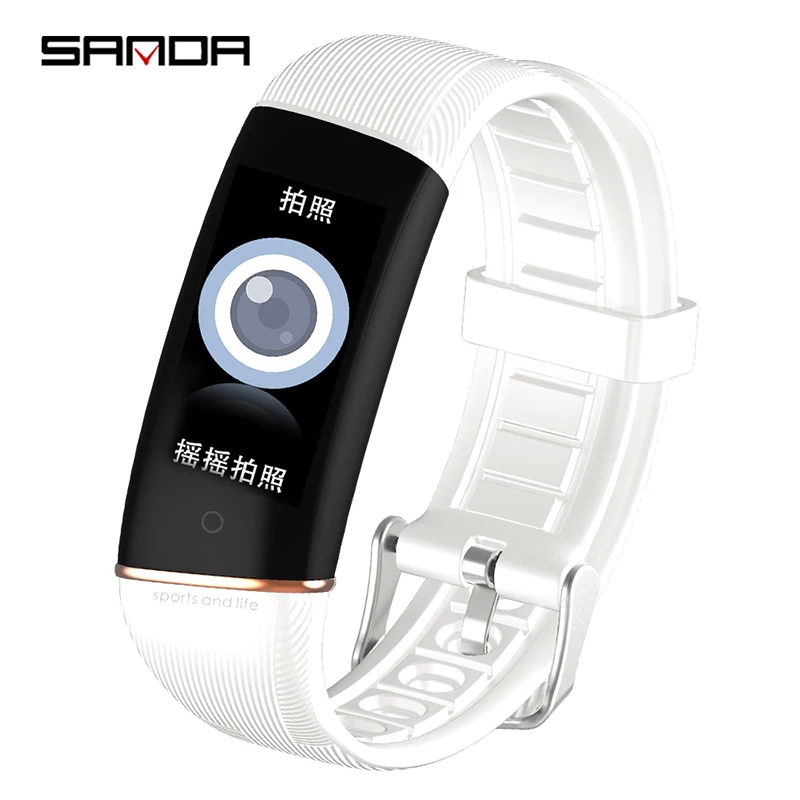 Leather silver SANDA новые E98 Смарт часы водонепроницаемый браслет пульсометр Монитор артериального давления Bluetooth Смарт часы для Android IOS - Цвет: Leather silver