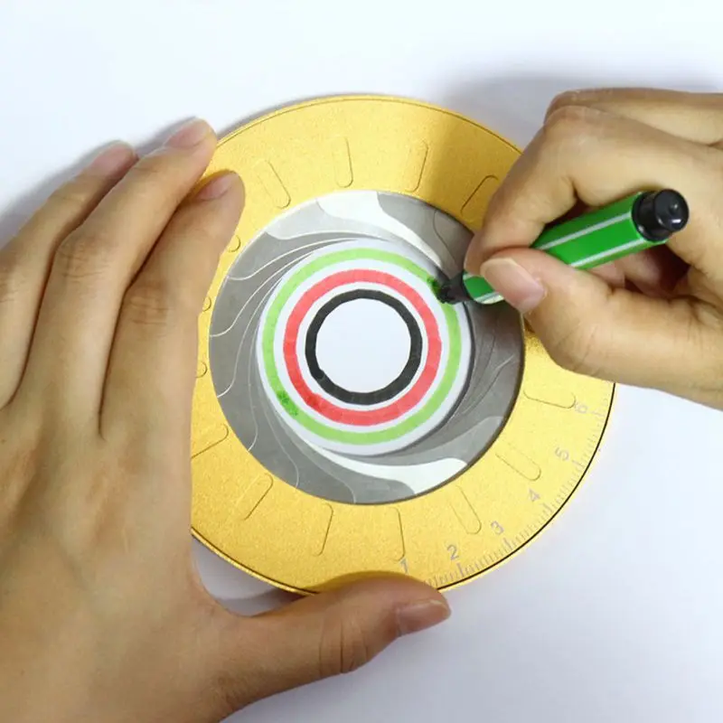 

1pcs Circle Drawing Tool Aluminum Alloy Drawing Circles Geometric Tool Adjustable Diameter Circular Drawing Templates Tool