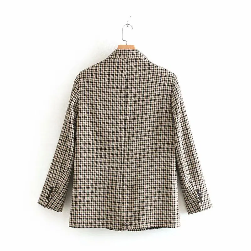 

F7051-Western Style WOMEN'S Dress 2019 Spring And Autumn New Style Retro Thousands of Birds Two-Button Suit Jacket Women's