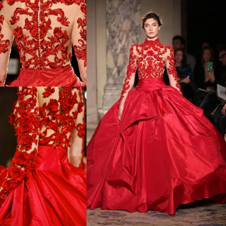 

New Arrival High Neck Red Quinceanera 2018 Ball Gown Appliques Debutante Vestido De Novia longmother of the bride dresses