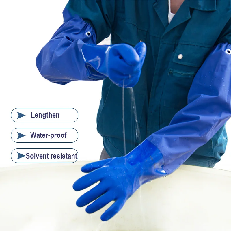 Chemical Resistant Gloves Rubber Protective Gloves Cotton