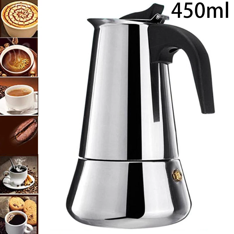 Cafetera portatil нержавеющая сталь Кофеварка горшок Moka эспрессо Cafeteira Percolator 100-450 мл французский пресс prensa francesa
