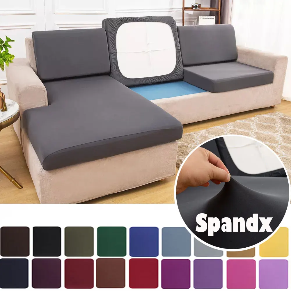 Sofa Seat Cushion Cover Red Stretch Washable Removable Slipcover  All-inclusive Couch Spandx Grey Sofa Cover 1-3seat (With Tie) - AliExpress