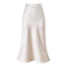 

2022 New Fashion Women Long Skirts Vintage Mermaid Silk Midi Skirt Black Package Hip Slim Tight Fishtail Office Lady For Spring
