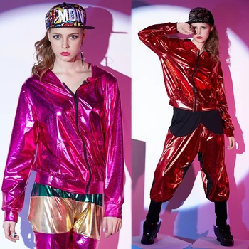 

New Hip Hop Costumes Women Street Dance Clothing Adults Jazz Stage Performance Wear Modern Dancing Rave Outfit Ladies DT1767