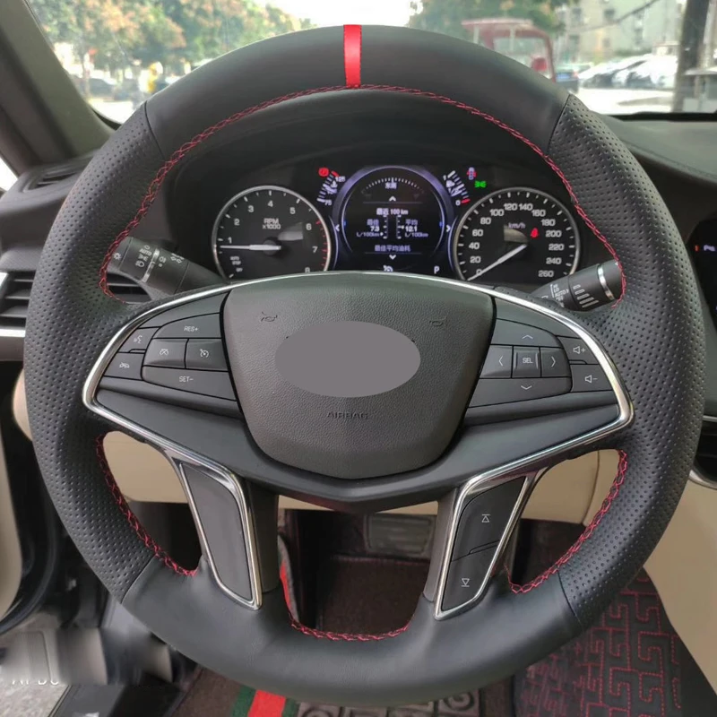 Ручное шитье чехол рулевого колеса автомобиля Volant Оплетка на руль для Cadillac CT6- XT5