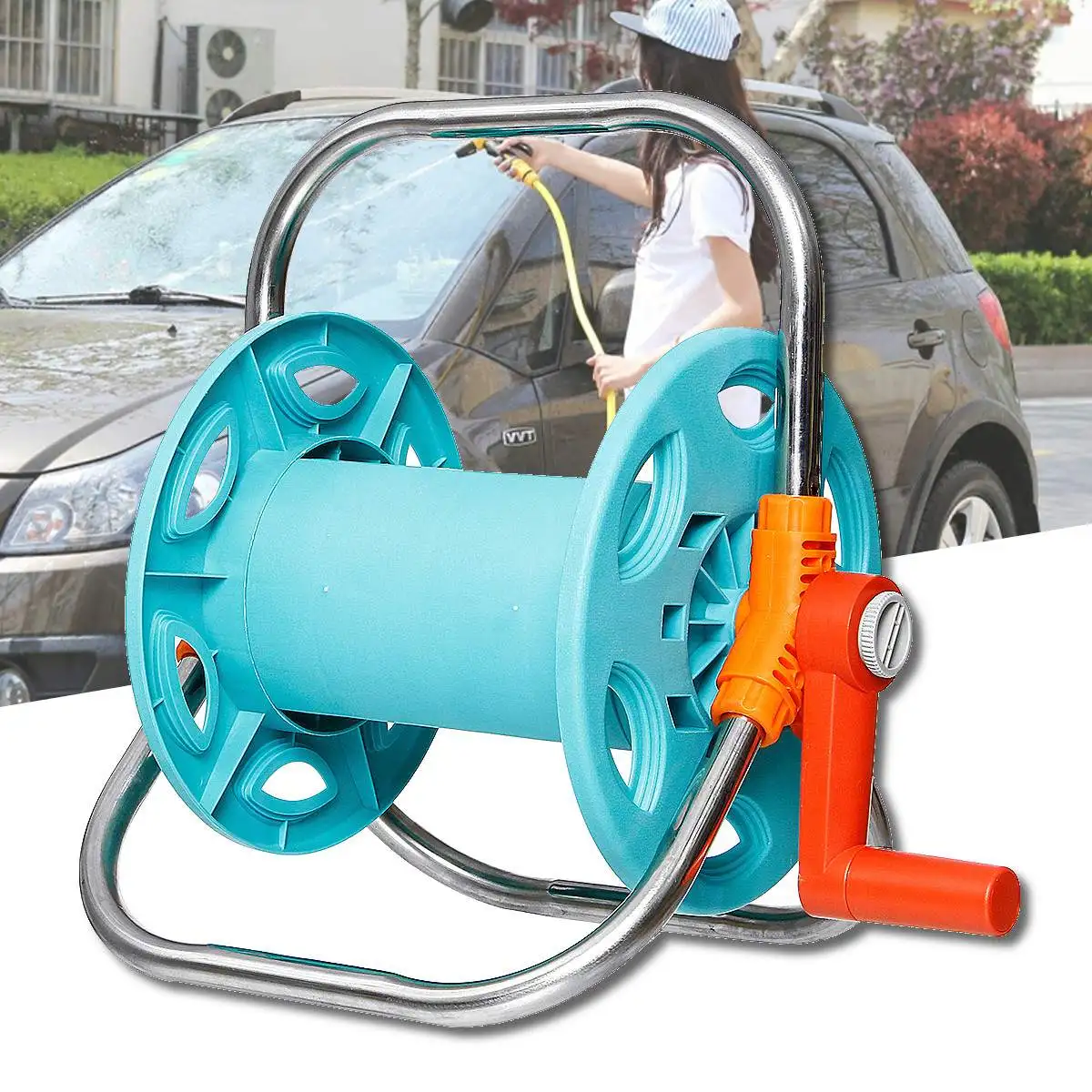 1PCS Portable Garden Hose Reel Outdoor Water Pipe Storage Holder Caddy Organizer Garden Supplies Watering Irrigation Tools
