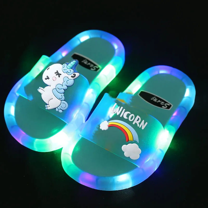 Unicorn LED Light-Up Flip Flops For Children