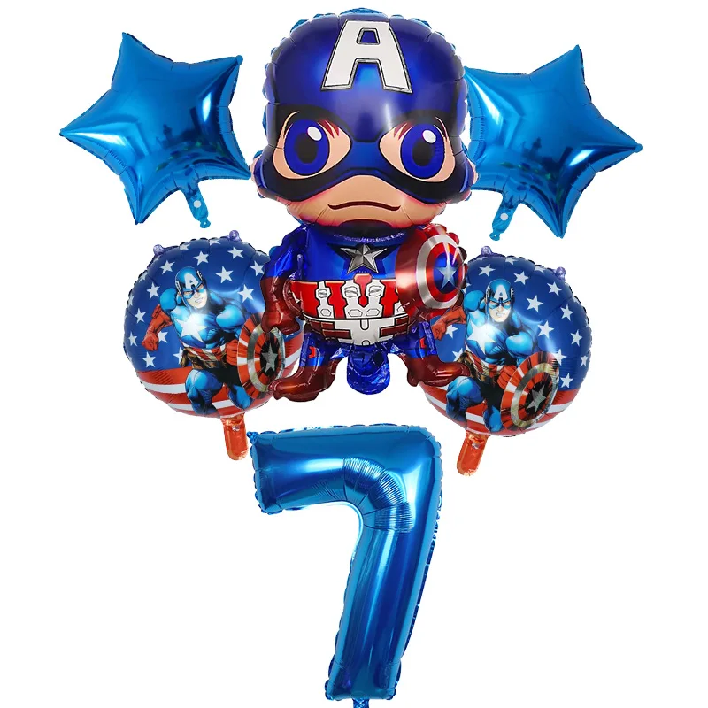 6 шт. воздушный шар из фольги «супергерой», «мстители», «Бэтмен», «Капитан Америка», товары для дня рождения, мячи с цифрами 30 дюймов, «Супермен», детские игрушки для мальчиков - Цвет: Лиловый
