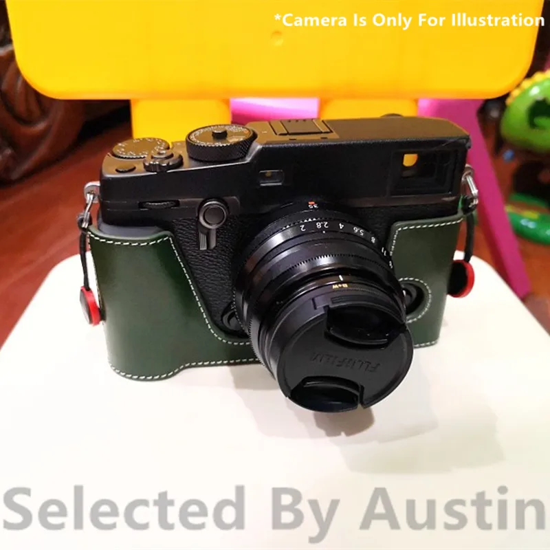 Case da Câmera de Couro Base para Fuji Feito à Mão Case de Couro Bolsa Capa Fujifilm Xpro3 - Image 4