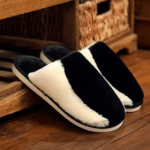 Черные и белые хлопковые тапочки унисекс; зимние домашние тапочки для пар; теплые удобные женские тапочки на плоской подошве; Новинка