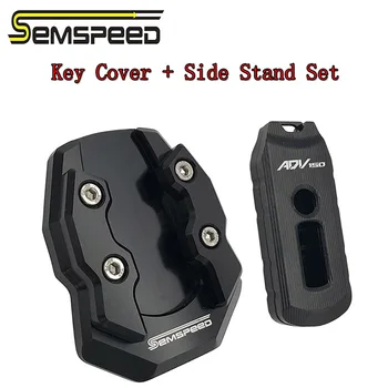 

Semspeed for Honda ADV 150 2019 2020 Motorcycle Side Stand Pads Key Cover set Holder Kickstand Support Extension Pads Plate Kit