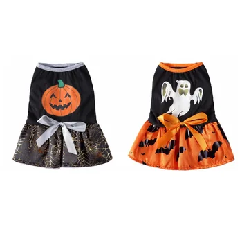 

Pet Halloween Ghost Bat Printed Cosplay Cartoon Princess Dress Costume Dog Clothes For Small And Medium Dogs