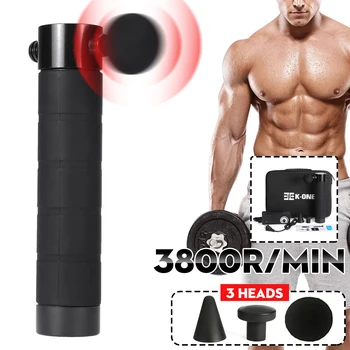 

3800r/min Massage Guns 3 Heads Electric Percussion Muscle Massager AC110-240V Fascia Deep Vibrating Relaxing Massage Therapy