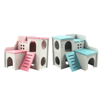 House Bed For Small Animal Pet Hamster Hedgehog Guinea Pig Castle Habitat Cave Toy Pet Nest Squirrel Bed House Cage Accessories