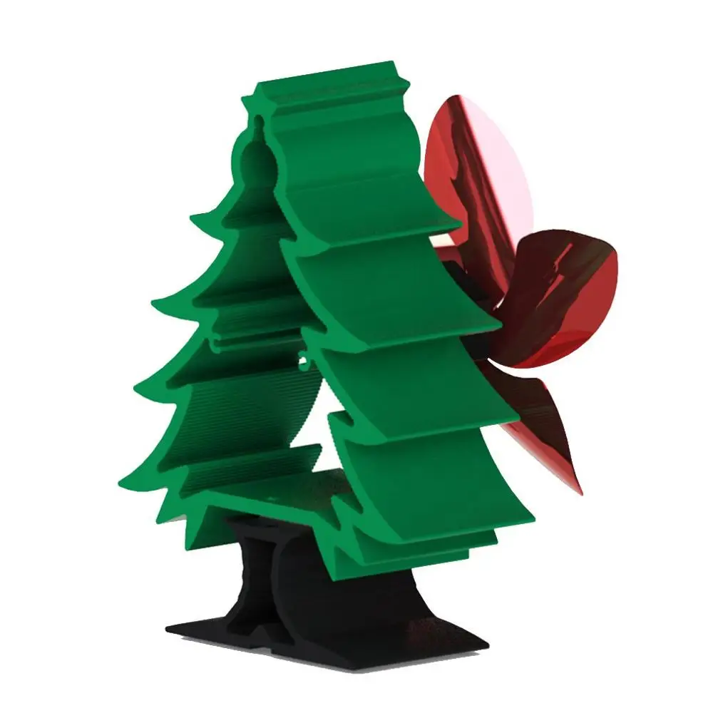 Christmas Tree Fireplace Fan 5 Blade Heat Powered Stove Fan Burner Eco Fan Quiet Home Fireplace Fan Efficient Heat Distribution Bachao Pk