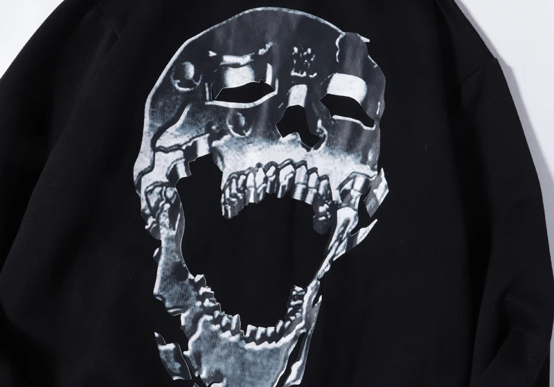 Hip Hop XXXtentacion Revenge Hoodies Bone Skull Smoke Print Sweatshirts Men Women Harajuku Streetwear Fleece Autumn Pullover