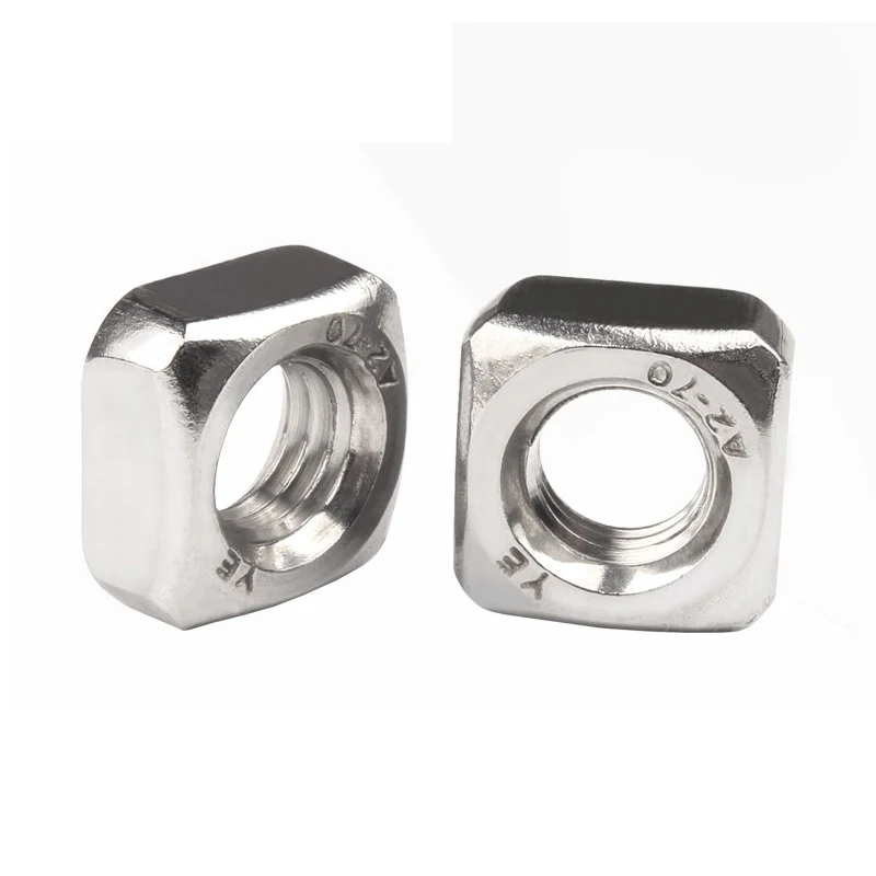 

2/50pcs High Quality M3 M4 M5 M6 M8 M10 M12 DIN557 GB39 304 A2-70 Stainless Steel Metric Threaded Square Nut Foursquare Quadrate