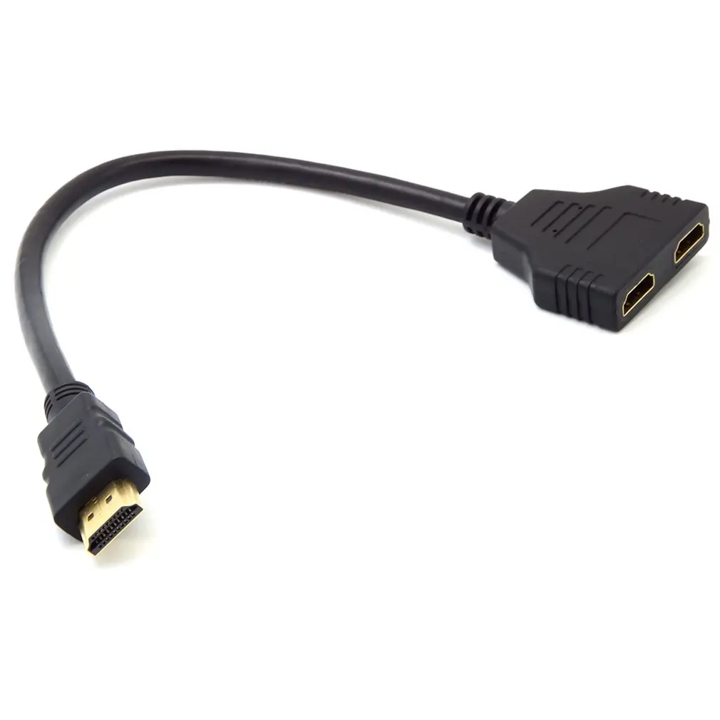 

1080P HDMI Port Male to 2 Female 1 In 2 Out Splitter Cable Adapter Converter