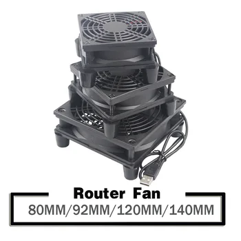 

YOUNUON 5V USB Router Fan TV Box Cooler 80mm 92mm 120mm 140mm PC DIY Cooler W/Screws Protective net Silent Desktop Fan