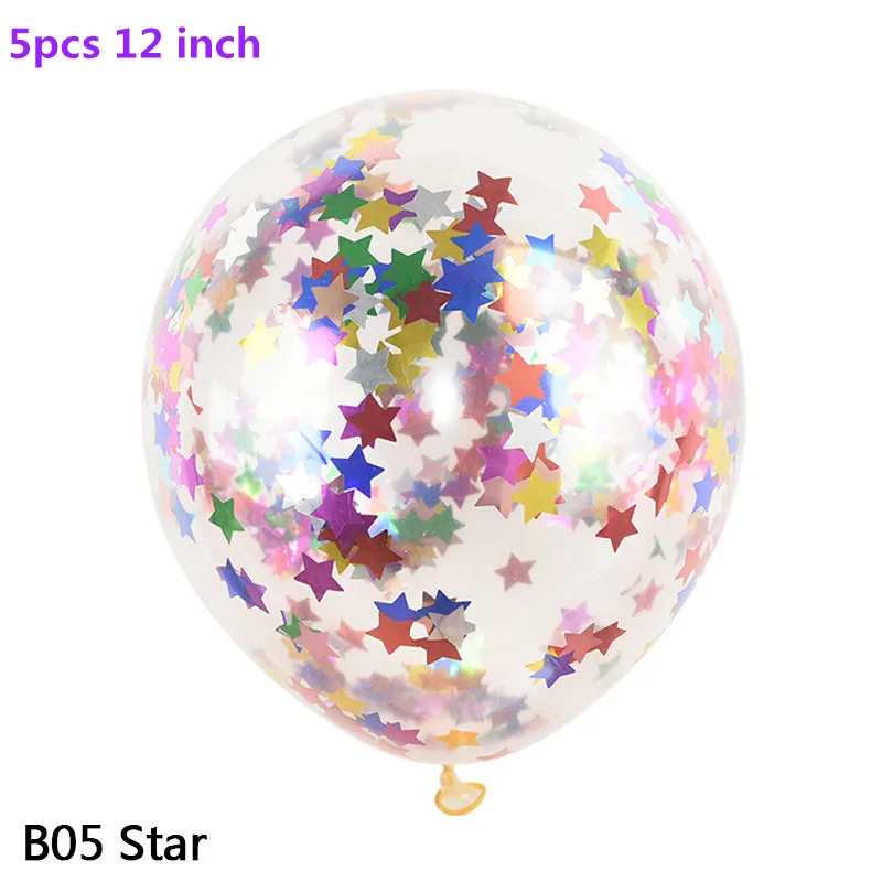B05 Star 5 шт./лот, 12 дюймов, конфетти, воздушные шары, прозрачные шары, для вечеринки, свадьбы, вечеринки, украшения, для детей, для дня рождения, для вечеринок, воздушные шары, игрушки - Цвет: B05 Star
