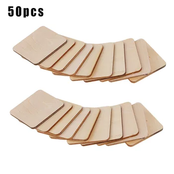 

Handmade Square Chips Painting Writing Drawing Woodworking Supplies Wood