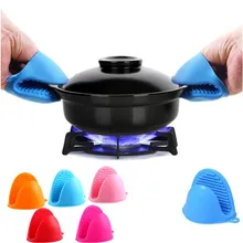 1 шт., силиконовые мини-перчатки для духовки, жаростойкие перчатки для приготовления пищи, для микроволновой печи, не скользят, зажимные рукавицы, прихватки для кухни, инструмент для выпечки