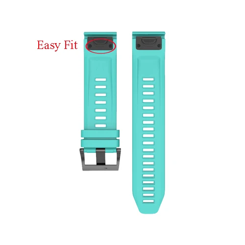 26 мм 22 мм силиконовый ремешок для часов Garmin Fenix 5X5 Plus 3 3HR D2 S60 MK1 Смарт-часы Quick Release Easyfit ремешок на запястье - Цвет ремешка: Teal