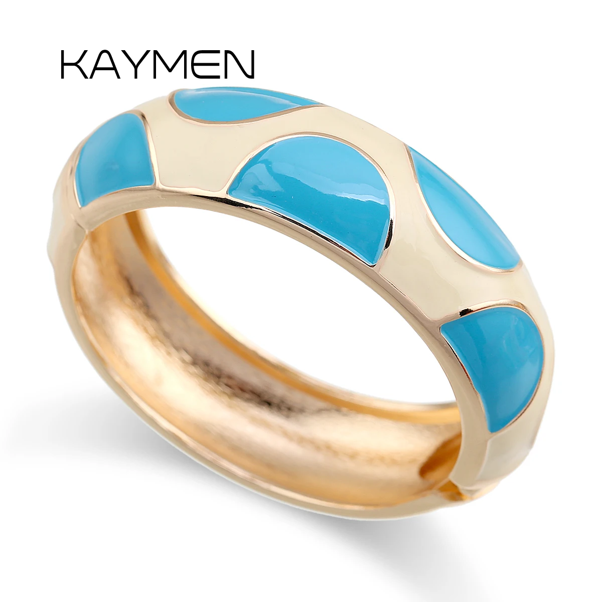 KAYMEN Fashion Round Colorful Enamel Statement Bangle Cuff Bracelet Women's Loved Color Bangle Bracelet for Party Wdding bangle bracelet