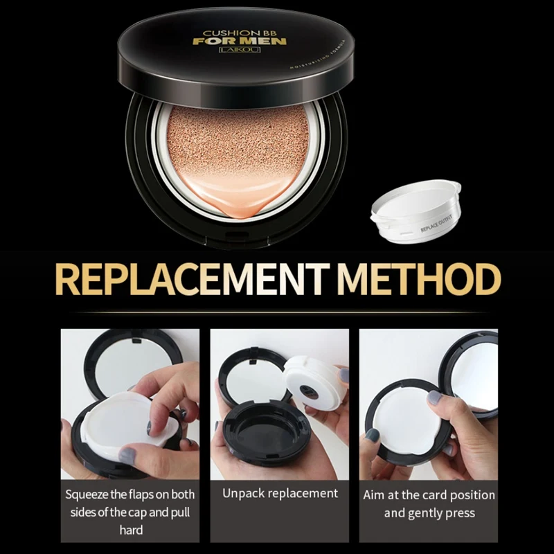 NEW Air Cushion BB&CC Cream Foundation for Men Powder Concealer Whitening Moisturizing Brighten Bare Makeup 30g