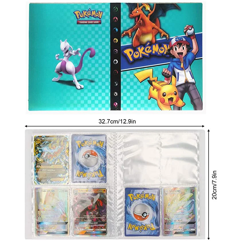 Ash Ketchum Pokemon Card Carrying Case Binder with 30 Pages for Maximum 240 Cards Trading Cards Album Pokemon GX EX Cards Album Book Sinwind Pokemon Cards Holder Album 
