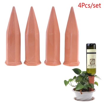 

4pcs Terracotta Plant Watering Stakes Self Irrigation Watering System Garden Watering Spikes