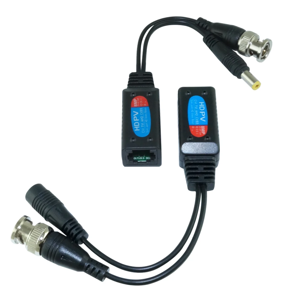 8MP HD Video Balun Connectors BNC TO RJ45 Conversion Twisted Pair Ethernet Support For AHD CVI TVI CVBS CCTV Cameras 3