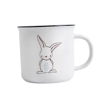 

1pc Cartoon Ceramic Mug Cute Bunny Pattern Drinking Cup Milk Coffee Mug for Home Office Kitchen Breakfast Cup Drinkware Gift