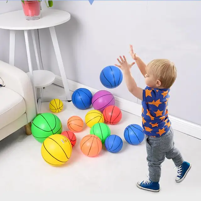 4/6/8 Inch Kids Mini Inflatable Basketball PVC Thicken Indoor/Outdoor Fun Racket Balls Sports Toys For Children 2