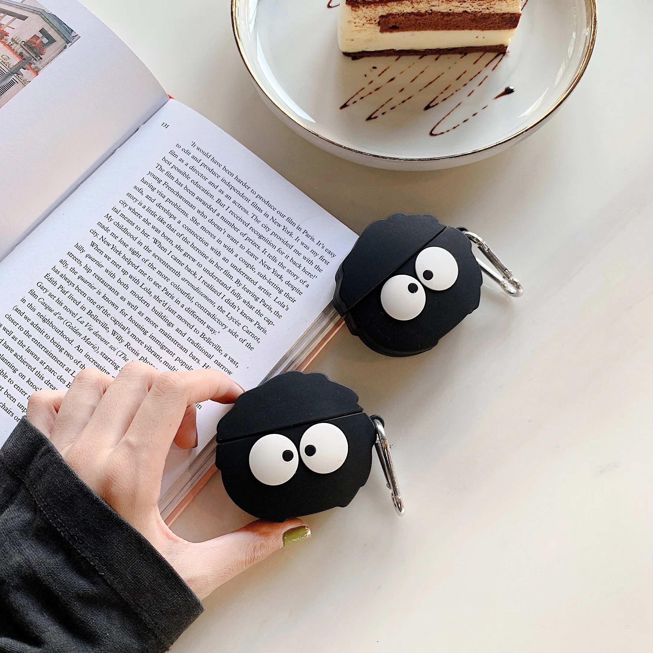 Черный силиконовый чехол для наушников Totoro Briquettes Apple airpods ключей аксессуары