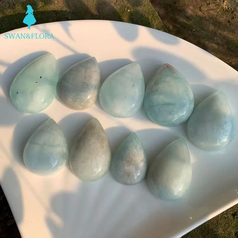 Natural Aquamarine Necklace Pendant jewelry Good Luck Gift water drop