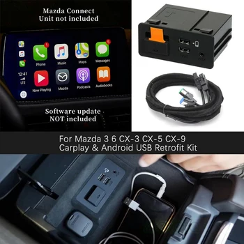 

for Mazda 3 6 CX-5 CX-3 Apple Carplay & Android Auto USB Retrofit Kit Port Aux Console Interface TK78-66-9U0C 00008FZ34