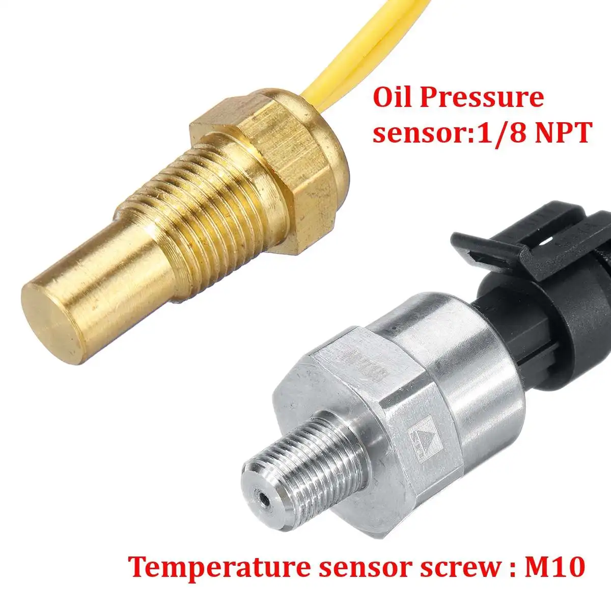 12v/24v 4in1 LCD Car Digital ALARM Gauge Voltmeter Oil Pressure Fuel Water Temp meter 1/8 NPT Oil Pressure sensor