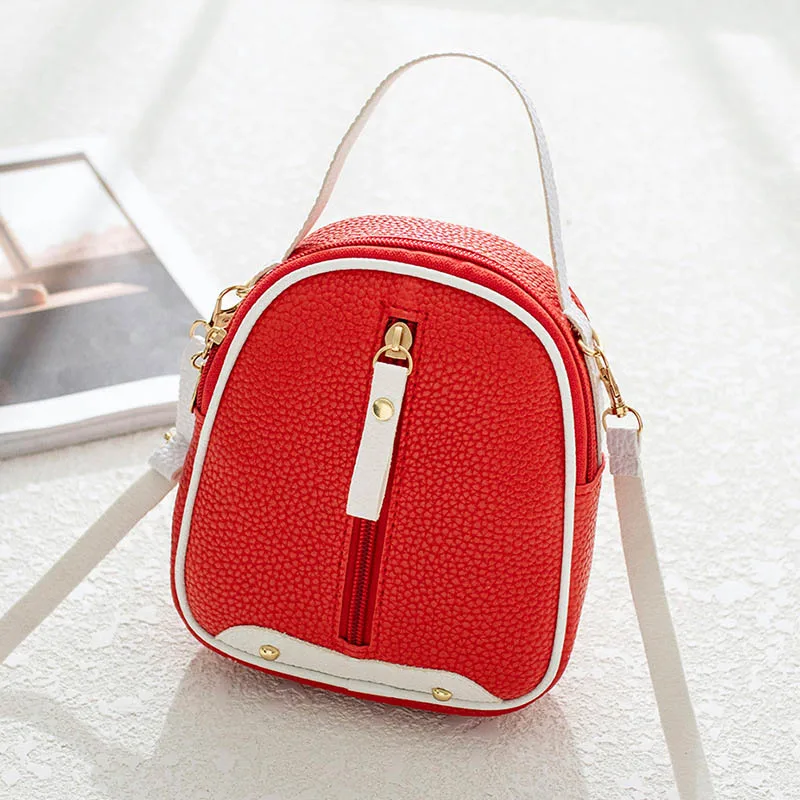 

New Style Women Mini Shoulder Bag PU Leather Phone Holder Bag Multifunction Backpack Handbag