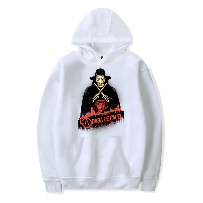 Hoodies 10 Свитшоты с принтом La Casa De Papel осенне-зимняя теплая одежда для девочек Детская толстовка с капюшоном для мальчиков-подростков, белая верхняя одежда - Цвет: Hoodies 10