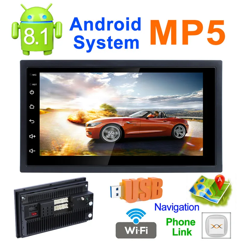 MTK 8227L Android 8,1 2 Din Автомобильный радио мультимедиа MP5 плеер универсальный авто стерео с gps навигацией и камерой заднего вида