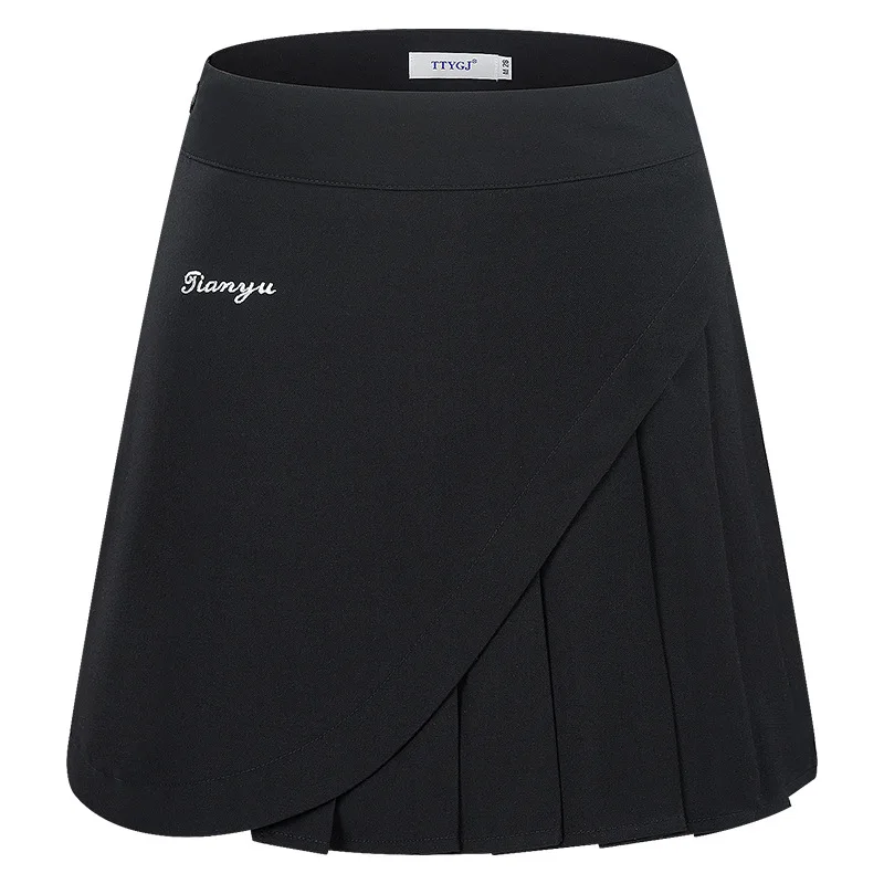 TTYGJ Golf Women's Half-length Short Skirt Quick Dried Sports High Waist Pleated Anti Shining Pants